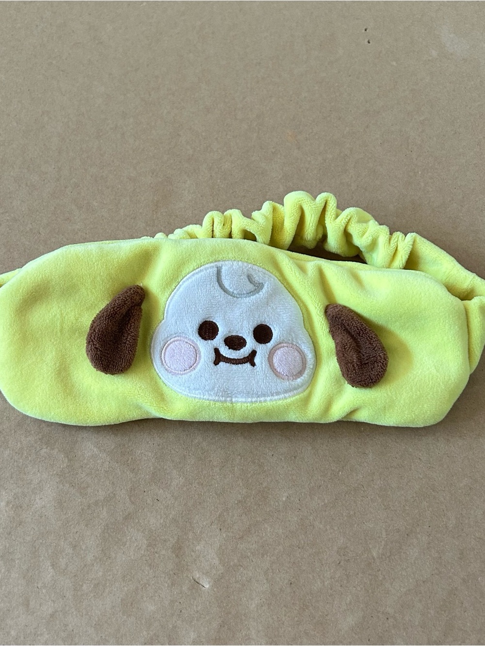 BT21 Official Goods Chimmy Sleep Eye Mask Soft Plush Yellow Puppy